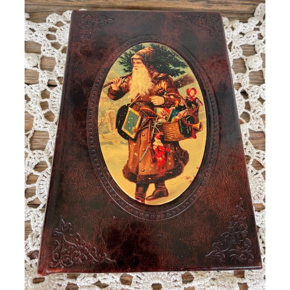 Vintage Leather Book Box Hidden Safe St Nicholas/Santa - Picture 7 of 10